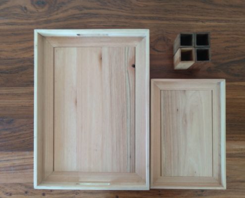 Pale Wooden Tea Trays and pen holders